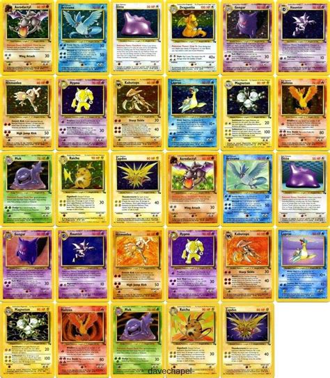 fossil pokemon set list.